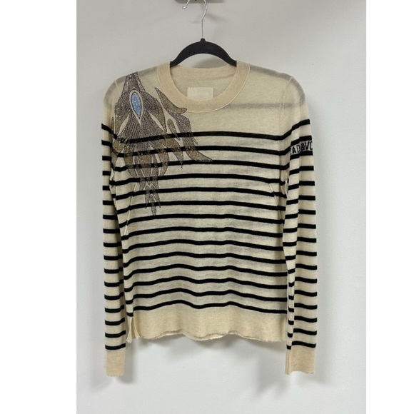 Zadig & Voltaire Miss CP Striped Cashmere Sweater. - Picture 6 of 10